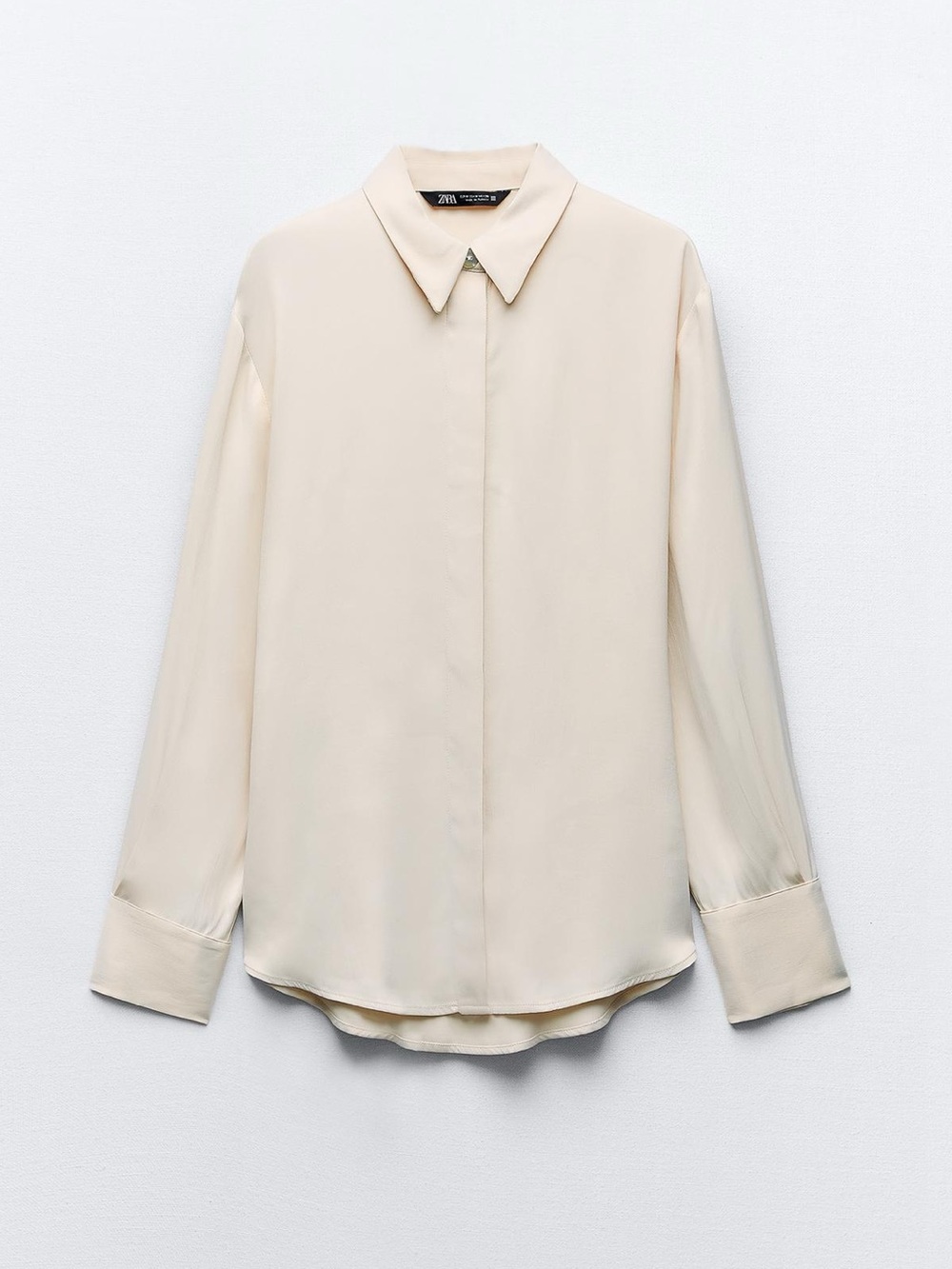 Zara Belted satin effect button up blouse